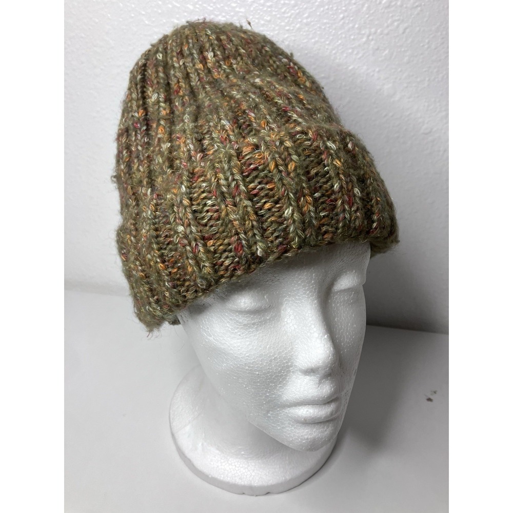Hand Knit Chunky Earth Toned Ribbed Beanie Fully Lined Outdoor Gorpcore